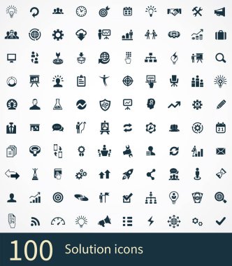 çözüm 100 simgeleri web ve Ui için evrensel set