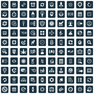 zaman yönetimi 100 simgeleri evrensel web ve Ui için ayarlayın