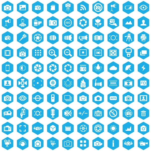 Fotografía 100 iconos universal set para web e UI — Vector de stock