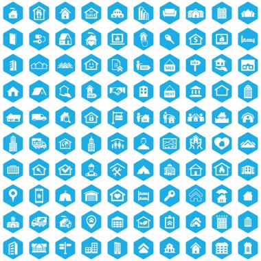 gayrimenkul 100 simgeleri web ve Ui için evrensel set