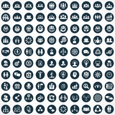 web ve Ui için 100 simgeleri evrensel set teamwork