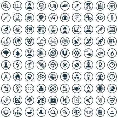 bilim 100 simgeleri evrensel web ve Ui için ayarlayın