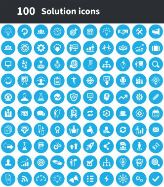 çözüm 100 simgeleri web ve Ui için evrensel set