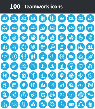 web ve Ui için 100 simgeleri evrensel set teamwork