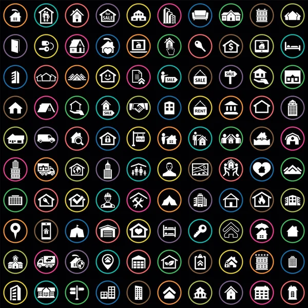 Nemovitosti 100 ikony univerzální sada pro web a uživatelské rozhraní — Stockový vektor