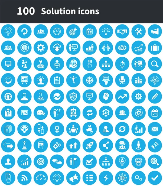 Solución 100 iconos universal set para web e UI — Vector de stock