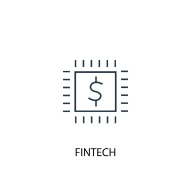 fintech konsept çizgi simgesi. Basit eleman çizimi. fintech konsept anahat sembol tasarımı. Web ve mobil cihazlar için kullanılabilir