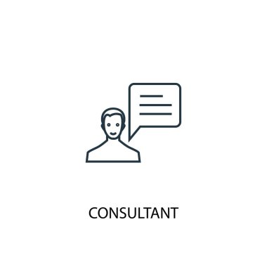 danışman kavram satırı simgesi. Basit eleman çizimi. danışman kavramı anahat sembol tasarımı. Web ve mobil cihazlar için kullanılabilir