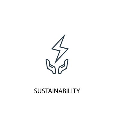 sürdürülebilirlik kavram satırı simgesi. Basit eleman çizimi. sürdürülebilirlik kavramı anahat sembol tasarımı. Web ve mobil cihazlar için kullanılabilir
