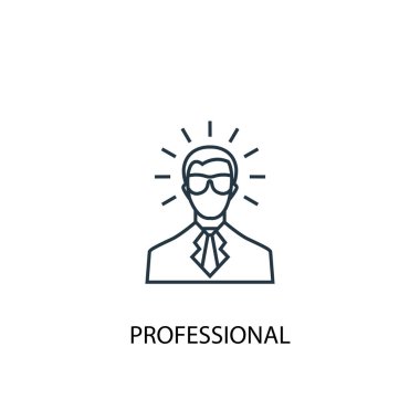 profesyonel kavram satırı simgesi. Basit eleman çizimi. profesyonel kavram anahat sembol tasarımı. Web ve mobil cihazlar için kullanılabilir