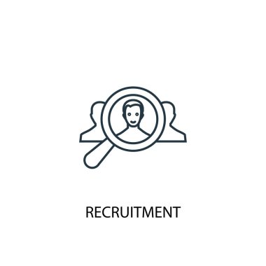 işe alma kavramı satır simgesi. Basit eleman çizimi. işe alma kavramı anahat sembol tasarımı. Web ve mobil cihazlar için kullanılabilir