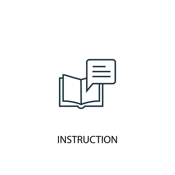Línea de concepto de instrucción icono. Ilustración de elementos simples. concepto de instrucción esquema símbolo diseño. Puede ser utilizado para web y móvil — Vector de stock