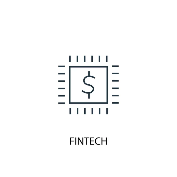 Icono de línea de concepto fintech. Ilustración de elementos simples. concepto fintech delinear diseño de símbolo. Puede ser utilizado para web y móvil — Archivo Imágenes Vectoriales