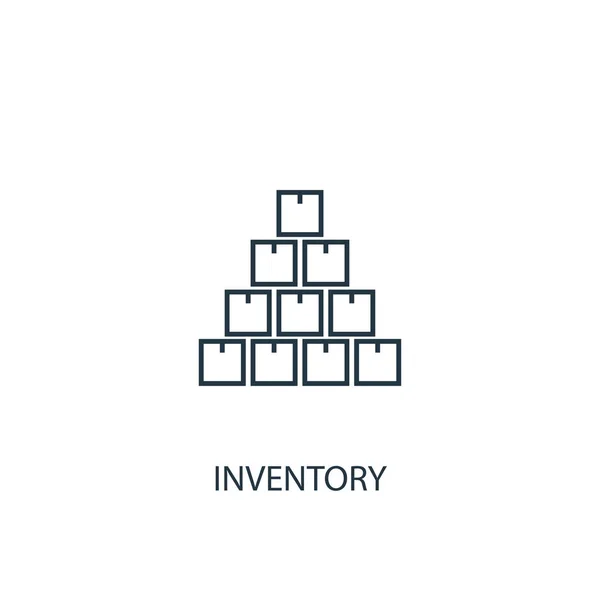 Icono de línea de concepto de inventario. Ilustración de elementos simples. concepto de inventario esquema diseño de símbolos. Puede ser utilizado para web y móvil — Vector de stock