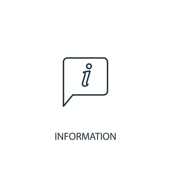 Ícone de linha conceito de informação. Ilustração de elemento simples. projeto do símbolo do esboço do conceito da informação. Pode ser usado para web e mobile — Vetor de Stock