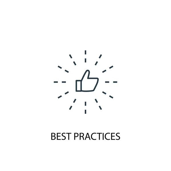 Best Practices ícone de linha conceitual. Ilustração de elemento simples. Melhores Práticas conceito esboço símbolo design. Pode ser usado para web e mobile —  Vetores de Stock