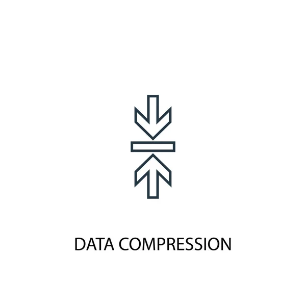 Datenkomprimierungskonzept Zeilensymbol. einfache Elementillustration. Datenkomprimierungskonzepte skizzieren das Design von Symbolen. kann für Web und Mobile verwendet werden — Stockvektor