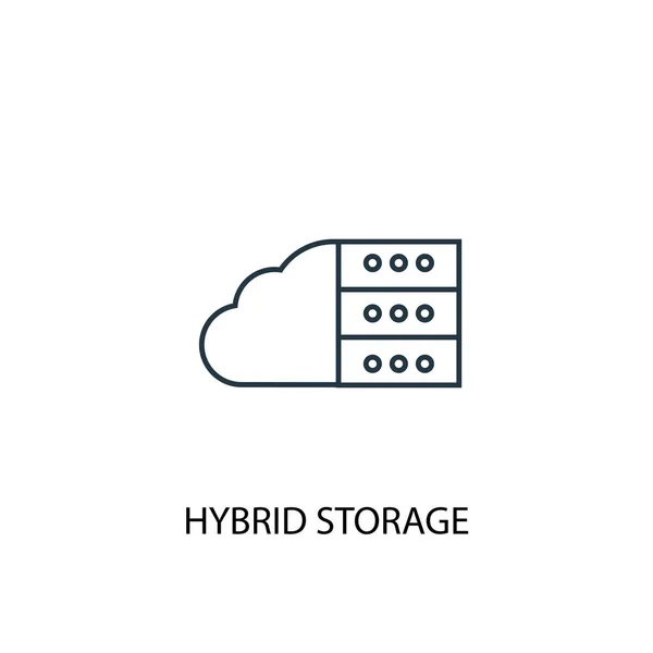 Hybrid-Speicherkonzept Linie Symbol. einfache Elementillustration. Hybrid-Speicherkonzept umreißt Symboldesign. kann für Web und Mobile verwendet werden — Stockvektor