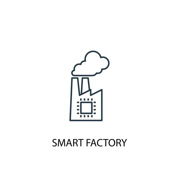 스마트 팩토리 컨셉 라인 아이콘. 간단한 요소 그림입니다. 스마트 공장 개념 개요 기호 디자인. 웹 및 모바일에 사용할 수 있습니다. — 스톡 벡터