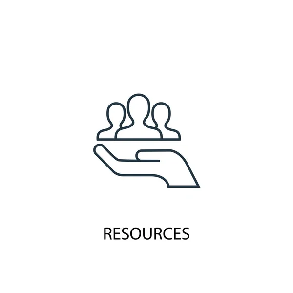 资源概念行图标。简单元素说明。资源概念大纲符号设计。可用于网络和移动 — 图库矢量图片