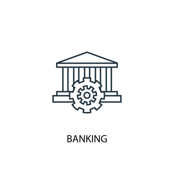 Icono de línea de concepto bancario. Ilustración de elementos simples. concepto bancario delinear diseño de símbolos. Puede ser utilizado para web y móvil — Vector de stock