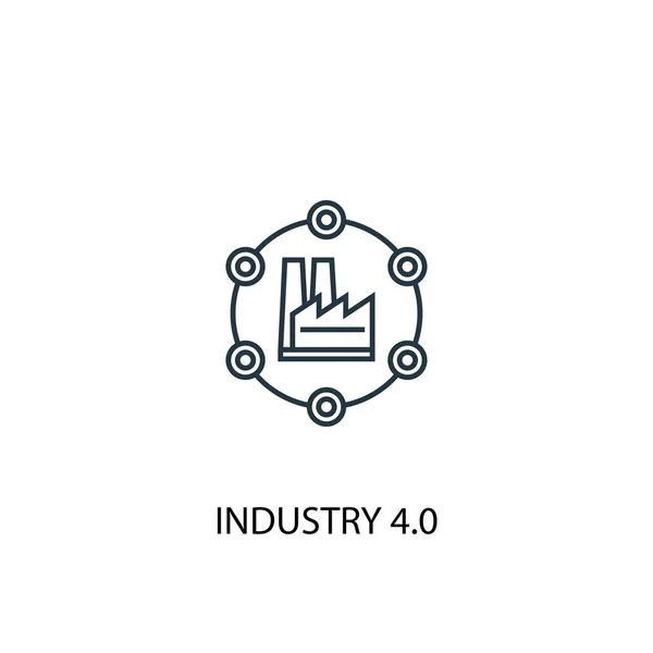 工业4.0概念线图标。简单元素说明。工业4.0概念概念概念符号设计。可用于网络和移动 — 图库矢量图片