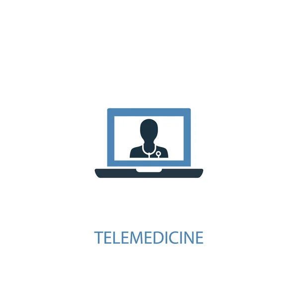 Telemedicin Concept 2 färgad ikon. Enkel blå element illustration. telemedicin koncept symbol design. Kan användas för webb-och mobil — Stock vektor
