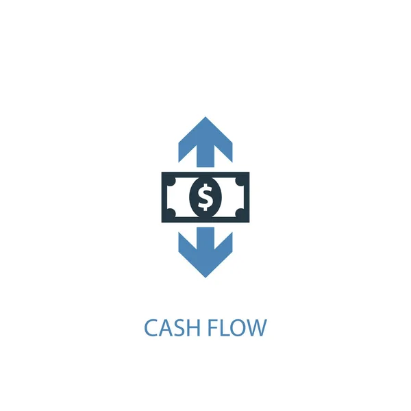 Concept de cash flow 2 icône de couleur. Illustration simple d'élément bleu. concept de flux de trésorerie symbole conception. Peut être utilisé pour l'interface utilisateur web et mobile — Image vectorielle