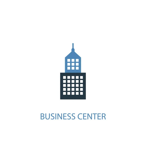 Business Center conceito 2 ícone colorido. Ilustração simples do elemento azul. Design de símbolo de conceito de Business Center. Pode ser usado para web e mobile — Vetor de Stock
