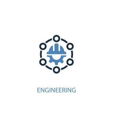 mühendislik kavramı 2 renkli simge. Basit mavi eleman illüstrasyon. mühendislik kavramı sembol tasarımı. Web ve mobil cihazlar için kullanılabilir