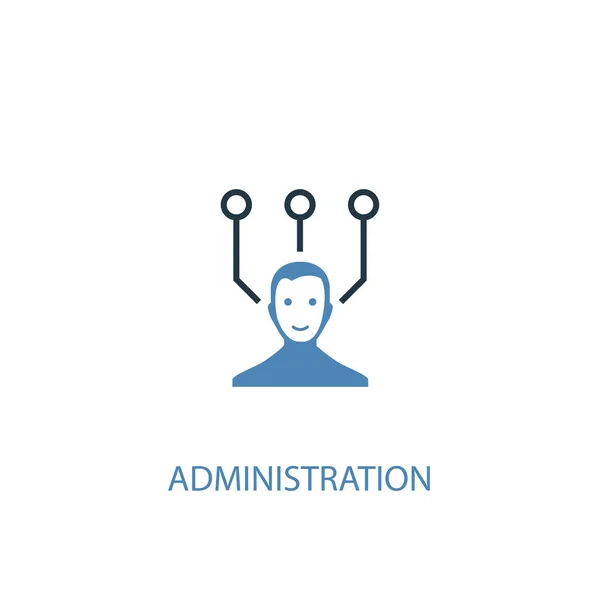 Conceito de administração 2 ícone colorido. Ilustração simples do elemento azul. projeto do símbolo do conceito da administração. Pode ser usado para web e mobile — Vetor de Stock