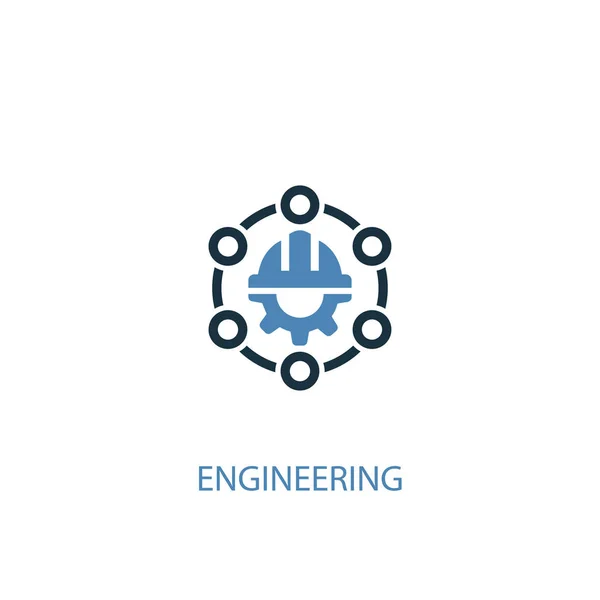 Conceito de engenharia 2 ícone colorido. Ilustração simples do elemento azul. design de símbolo de conceito de engenharia. Pode ser usado para web e mobile — Vetor de Stock