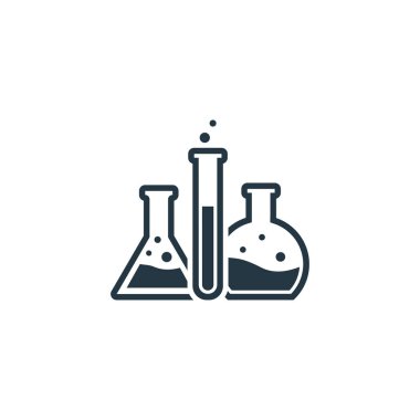 Laboratuvar simgesi. Web ve mobil cihazlar için basit eleman çizimi