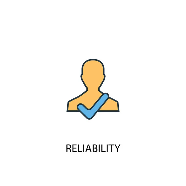 Concept de fiabilité 2 icône de ligne colorée. Illustration simple des éléments jaune et bleu. concept de fiabilité contour symbole — Image vectorielle