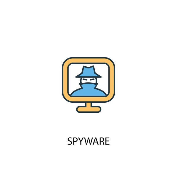 Spyware concept 2 colored line icon. Simple yellow and blue element illustration. spyware concept outline symbol — Stock Vector