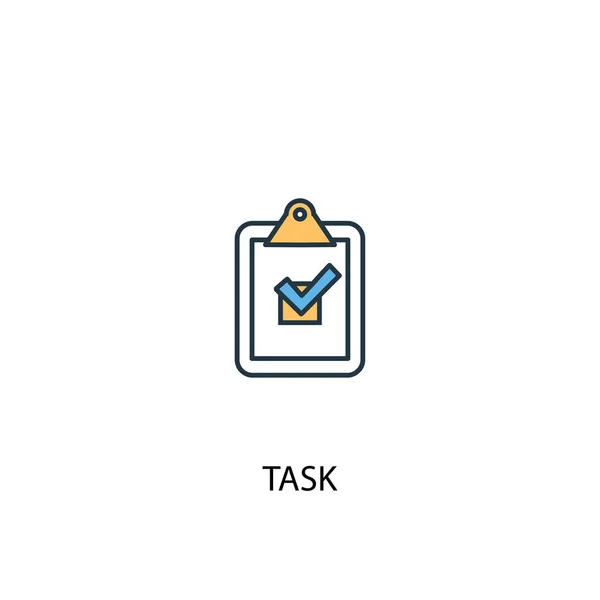 Task concept 2 colored line icon. Simple yellow and blue element illustration. task concept outline symbol — Stock Vector