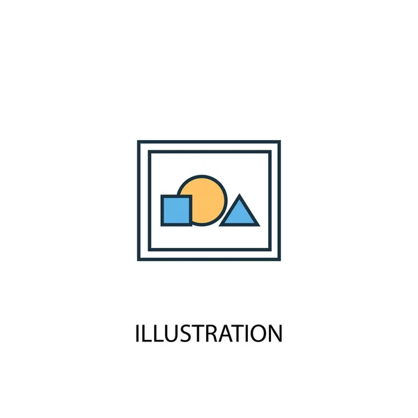 Illustrazione concetto 2 linea colorata icona. Illustrazione semplice elemento giallo e blu. illustrazione concetto schema simbolo — Vettoriale Stock