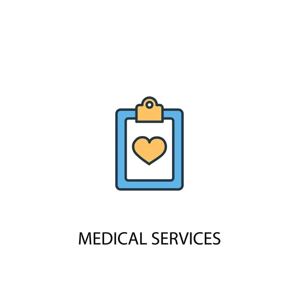 Medical services concept 2 colored line icon. Simple yellow and blue element illustration. Medical services concept outline symbol — Stock Vector