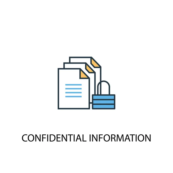 Information confidentielle concept 2 icône de ligne colorée. Illustration simple des éléments jaune et bleu. information confidentielle concept aperçu symbole — Image vectorielle