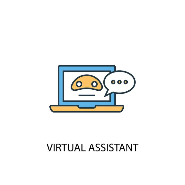 Virtual Assistant concept 2 colored line icon. Простая иллюстрация жёлтого и синего элементов. Virtual Assistant concept outline symbol — стоковый вектор