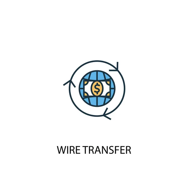 wire transfer concept 2 colored line icon. Simple yellow and blue element illustration. wire transfer concept outline symbol