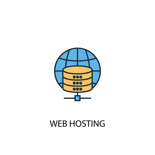 Webová hostingová koncepce 2 Barevná ikona Jednoduchá žlutá a modrá ukázka prvku. webový hostování koncept – symbol osnovy — Stockový vektor