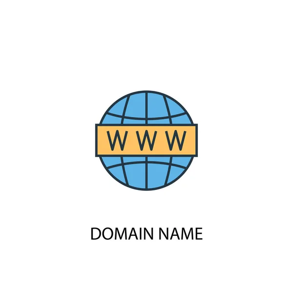 Концепція доменного імені 2 кольорових рядка піктограми. Проста ілюстрація жовтого і синього елементів. Символ назви домену — стоковий вектор