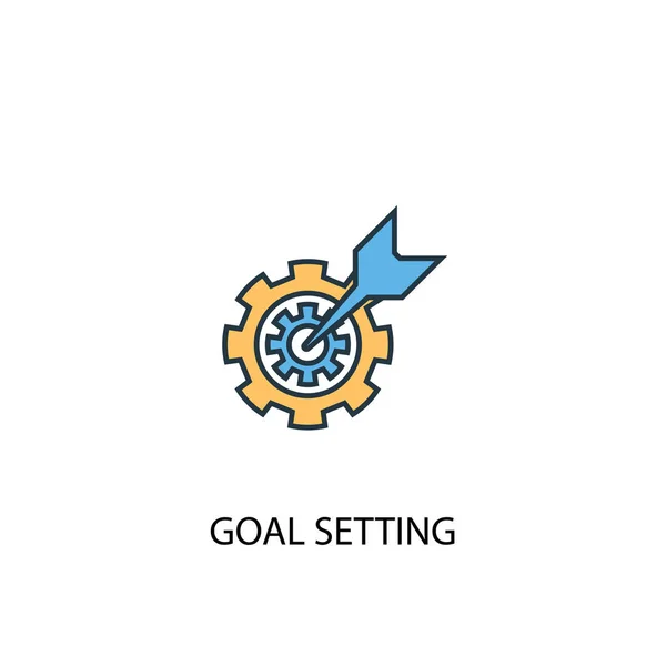 goal setting concept 2 colored line icon. Simple yellow and blue element illustration. goal setting concept outline symbol