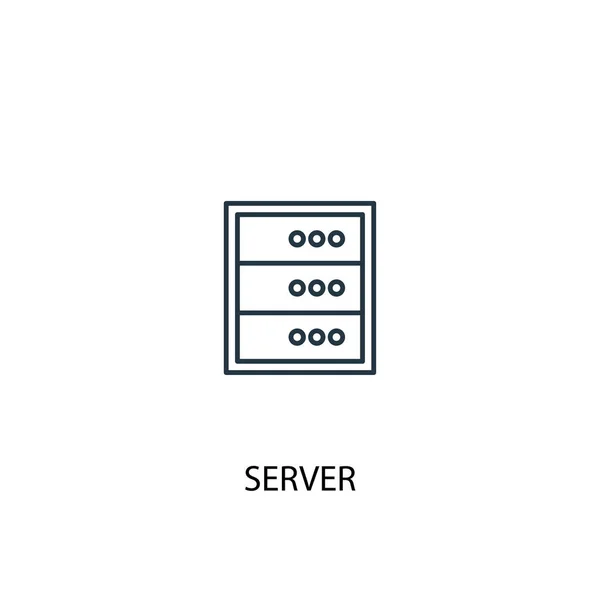 Icono de línea de concepto del servidor. Ilustración de elementos simples. Concepto de servidor diseño de símbolo de esquema. Puede ser utilizado para web y móvil — Vector de stock