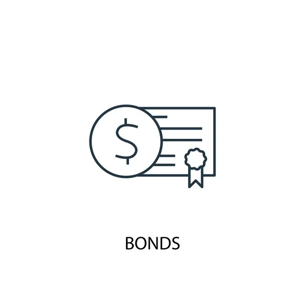 Obligationer koncept linje ikon. Enkelt element illustration. Obligationer koncept Outline symbol design. Kan användas för webb-och mobil — Stock vektor