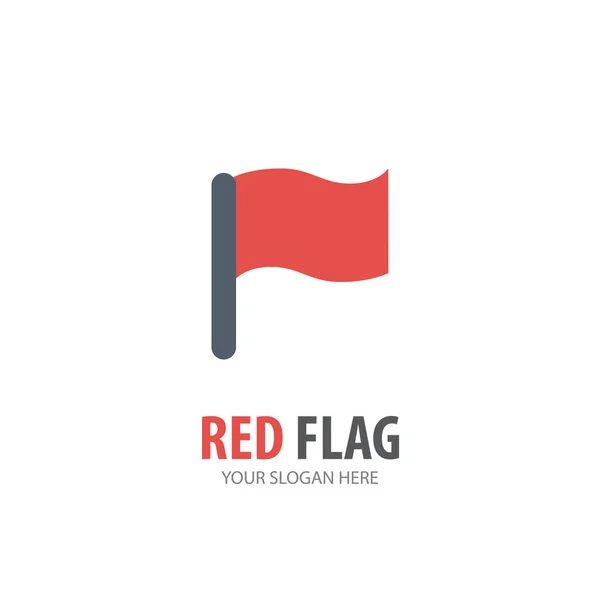 Red Flag logotyp för företag. Enkel röd flagga logotyp idé design — Stock vektor