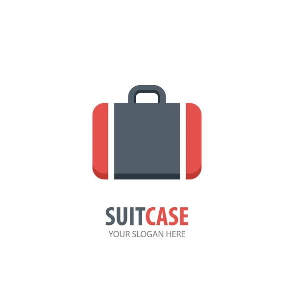 Logotipo de maleta para empresa. Diseño de la idea del logotipo del caso del traje simple — Vector de stock