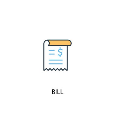 fatura kavramı 2 renkli simgesi. Basit mavi eleman illüstrasyon. fatura kavramı sembol tasarımı. Web ve mobil cihazlar için kullanılabilir