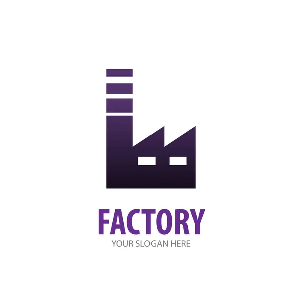 Logo pabrik untuk perusahaan bisnis. Desain ide Logotype Pabrik Sederhana - Stok Vektor